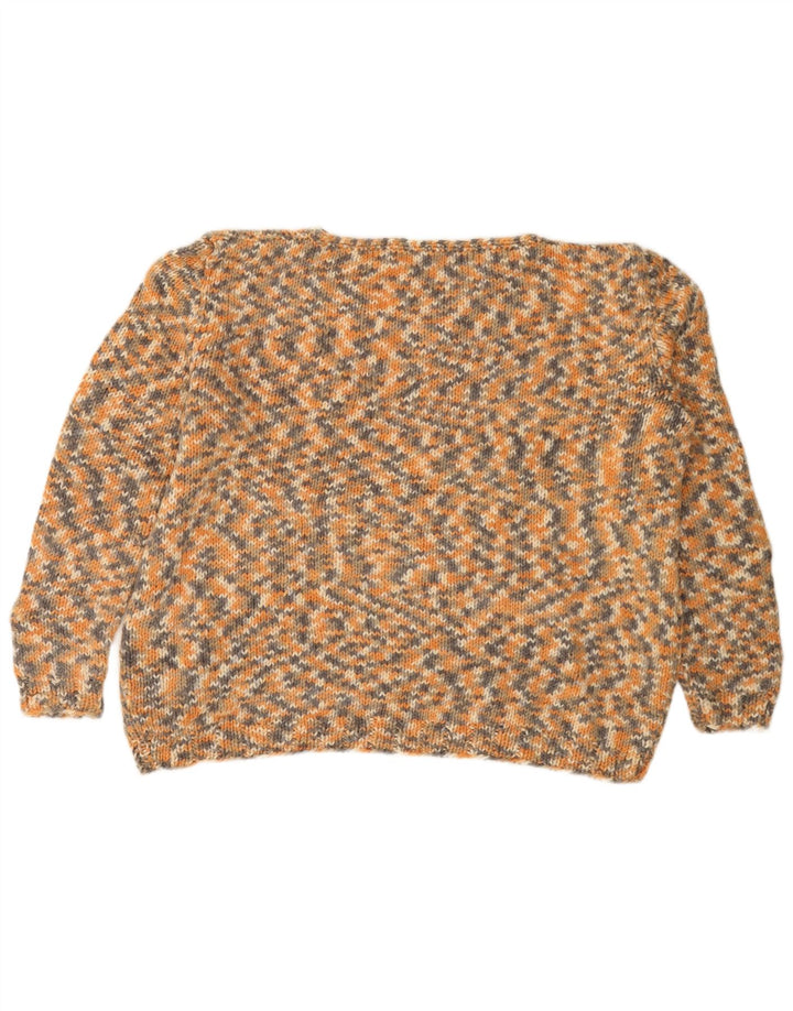 VINTAGE Dame Oversized Boat Neck Jumper Sweater UK 12 Medium Beige