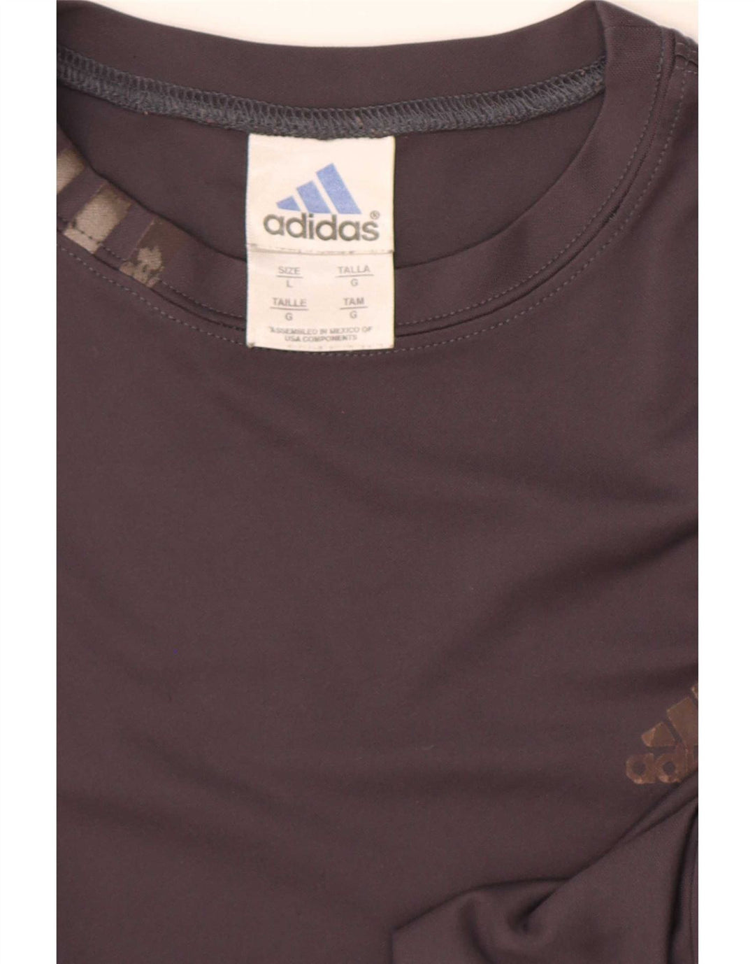 Adidas Herre T-Shirt Top Stor Grå Polyester