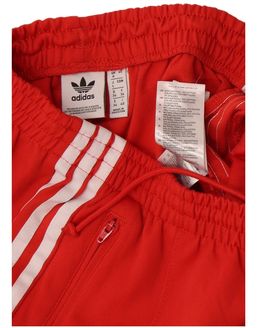 Adidas Dame træningsdragt Bukser UK 8 Small Red Bomuld