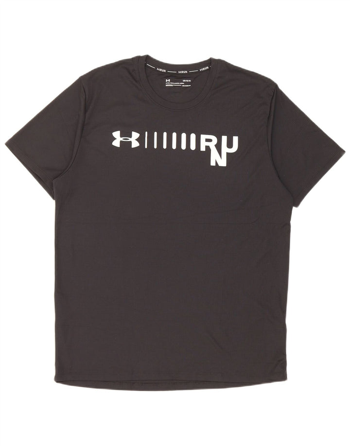 Under Armour Herre Fitted Grafisk T-Shirt Top Stor Sort Polyester