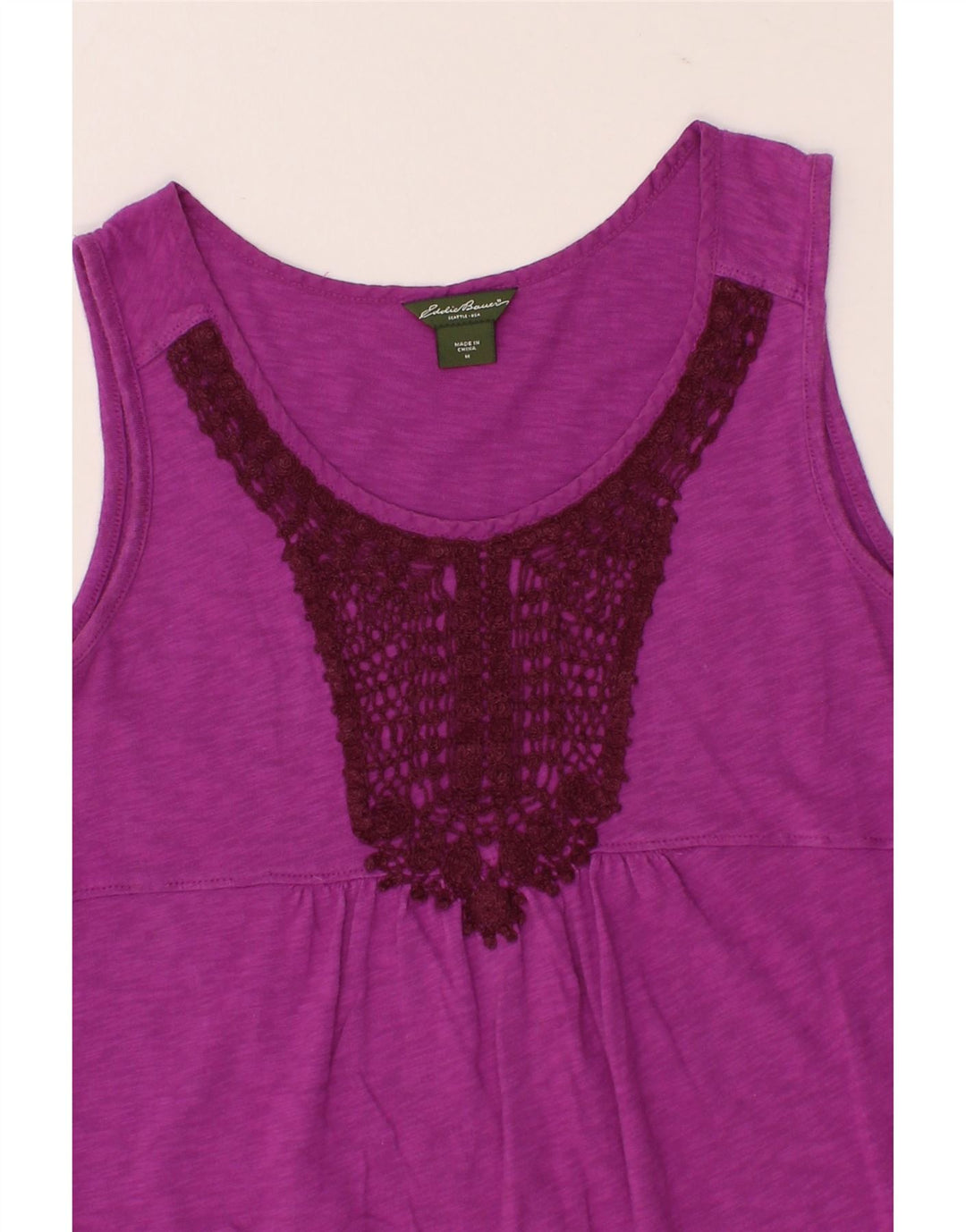 EDDIE BAUER Womens Sleeveless Basic Dress UK 12 Medium Purple Cotton Vintage Eddie Bauer and Second-Hand Eddie Bauer from Messina Hembry 