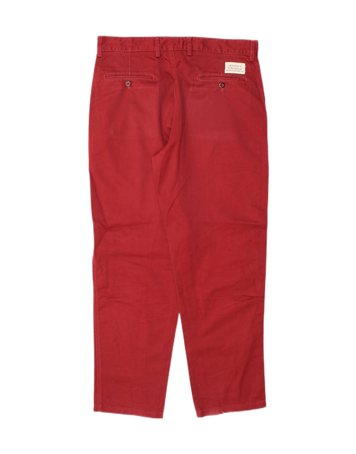 AVIREX Mens Slim Chino Trousers  W32 L29 Red Cotton