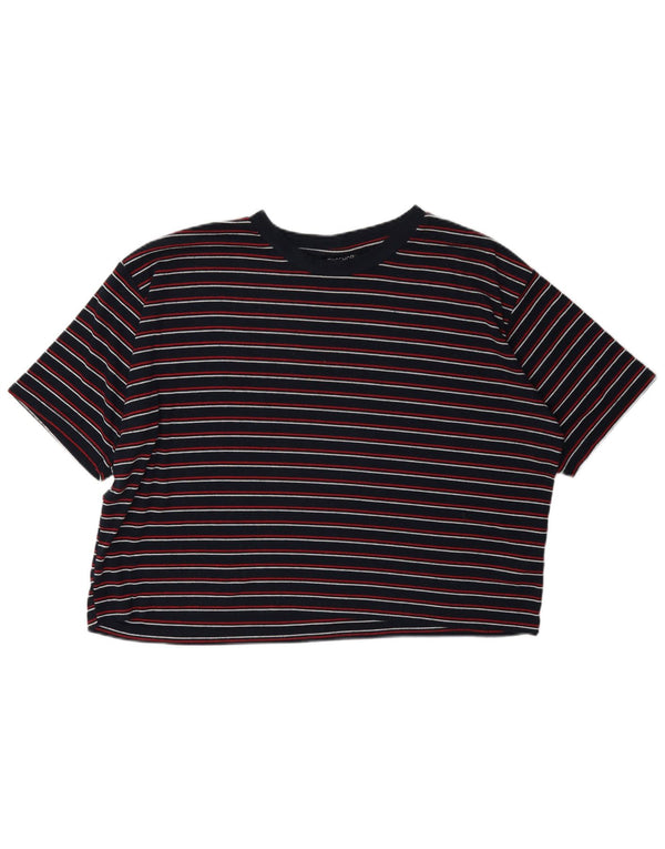 Topshop Dame Oversized T-Shirt Top UK 16 Stor Marineblå Stribet