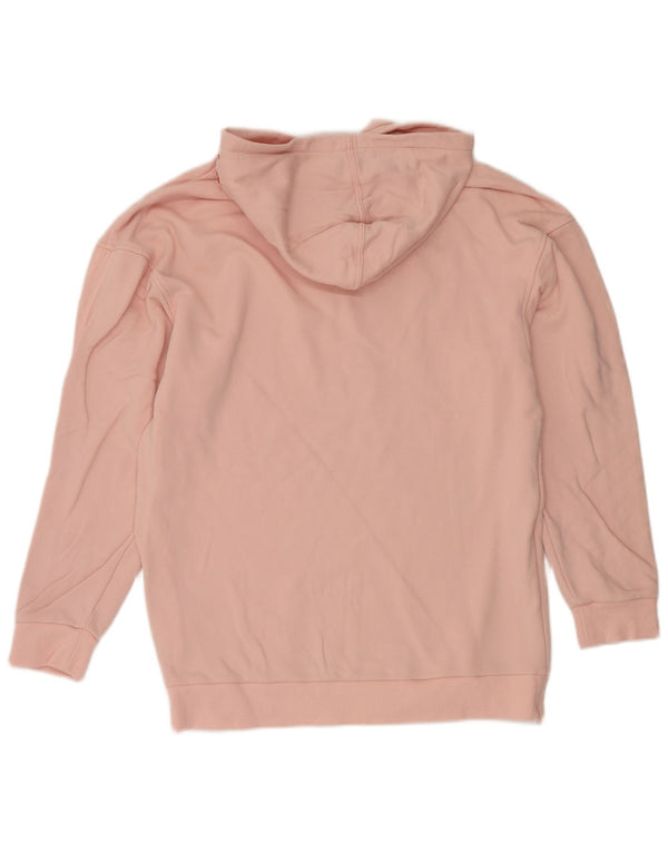 Adidas Dame Grafisk Oversized Hoodie Jumper UK 14 Medium Pink