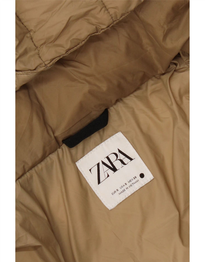 Zara Herre hættepolstret jakke UK 36 Small Beige