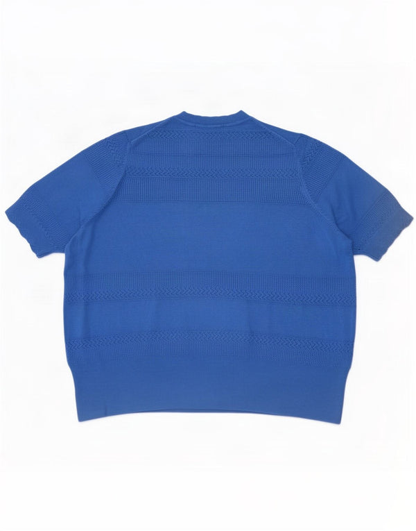 Marks & Spencer Dame Kortærmet Jumper Sweater med rund hals UK 20 2XL Blå
