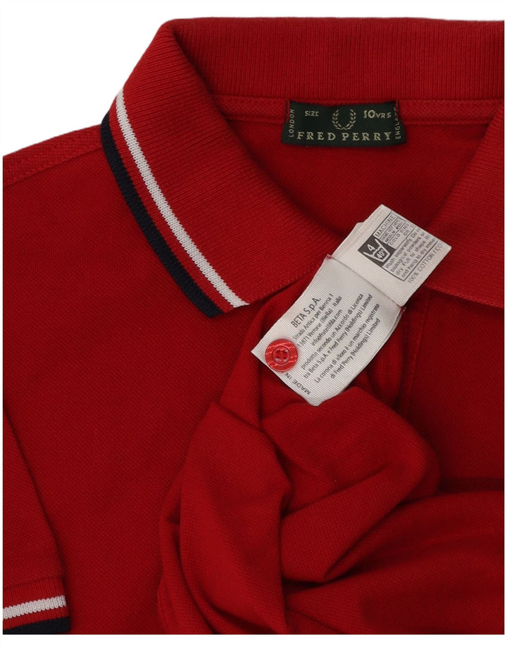 Fred Perry drenge poloskjorte 9-10 år rød bomuld
