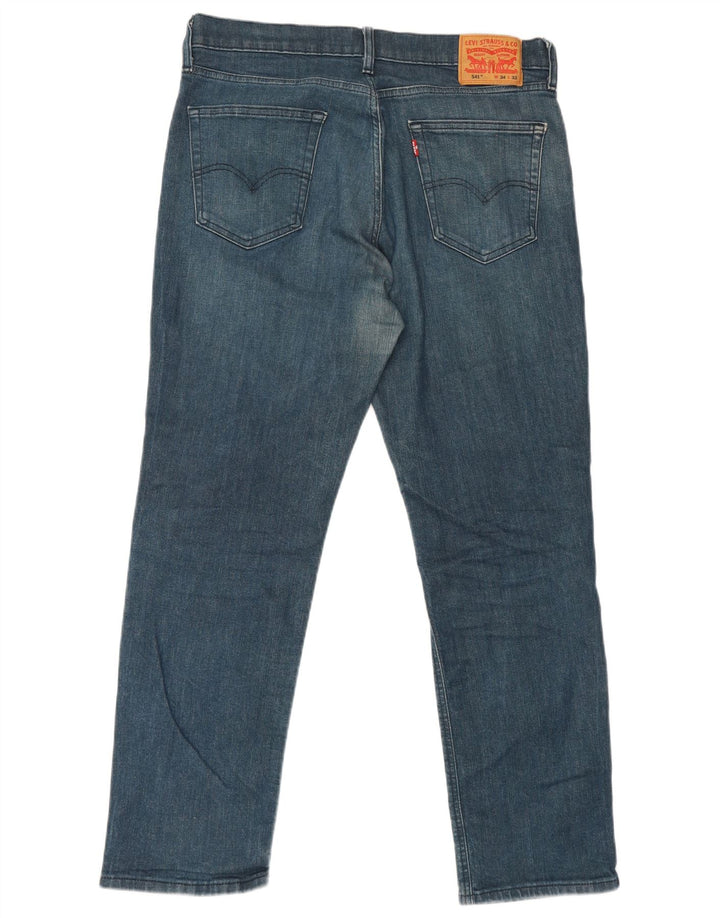 Levi's Herre 541 tilspidsede jeans W34 L32 blå bomuld