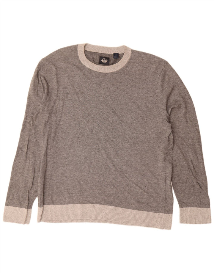 Dockers Herre Crew Neck trøje Sweater Large Grå Flecked