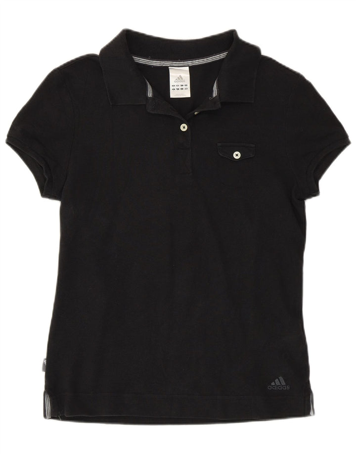 Adidas Dame Polo Shirt UK 12 Medium Sort Bomuld