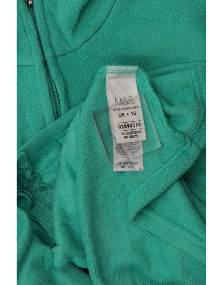 Marks & Spencer Fleecejakke til kvinder UK 16 Stor grøn polyester