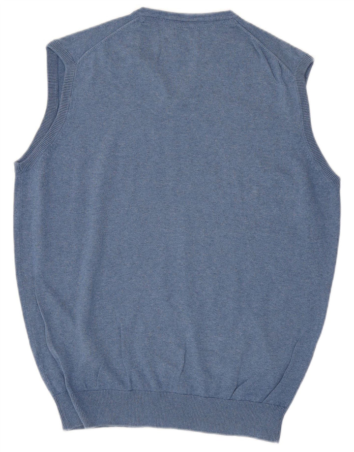 JAMES PRINGLE Mens Vest Tank Top Medium Navy Blue Cotton