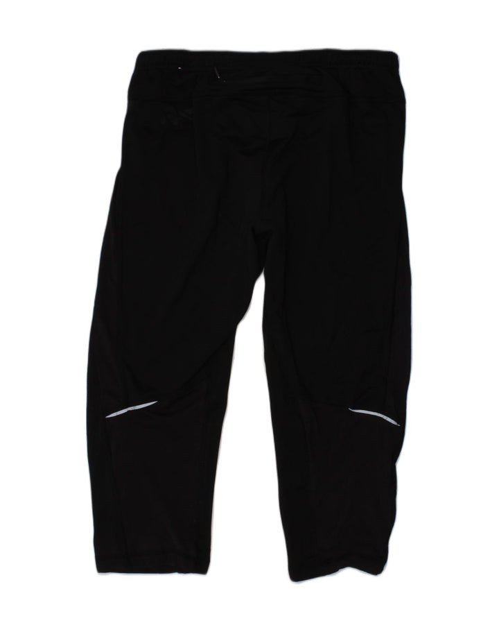 REEBOK Womens Capri Tracksuit Trousers UK 14 Large Black Polyester | Vintage Reebok | Thrift | Second-Hand Reebok | Used Clothing | Messina Hembry 