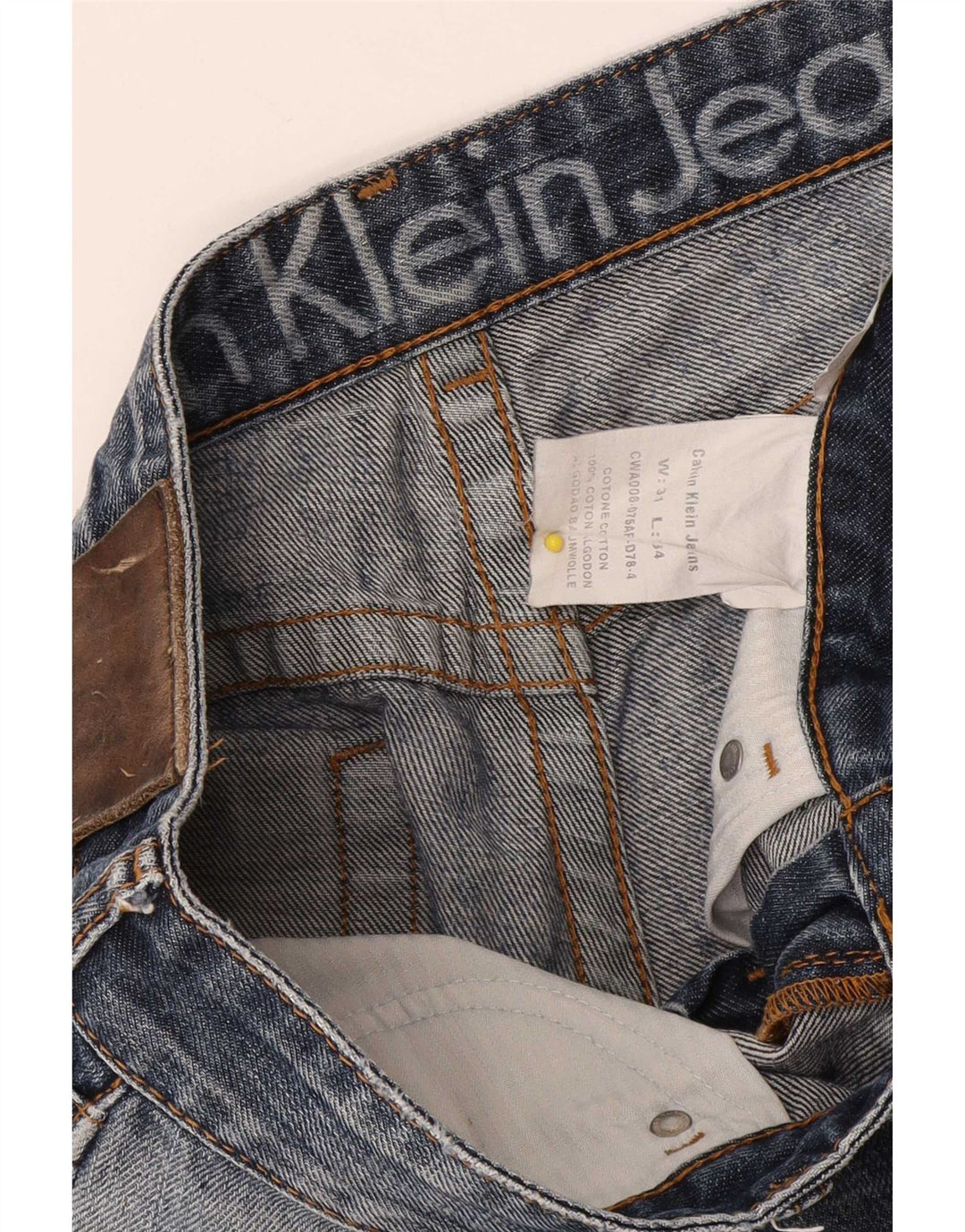Calvin Klein Straight Jeans til mænd W31 L34 Blå Bomuld