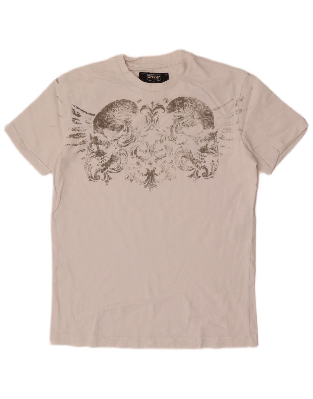 Replay Herre Grafisk T-Shirt Top Lille Hvid