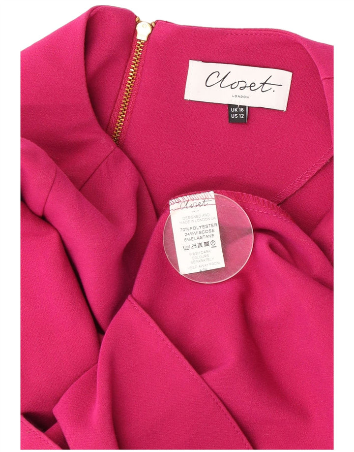 SKÆB Dame Asymmetrisk Asymmetrisk Kjole UK 16 Large Pink Polyester