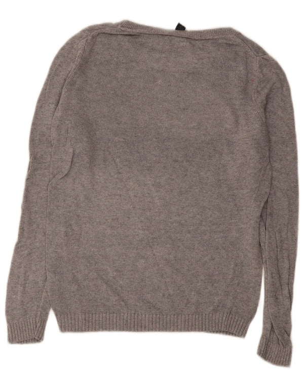 Tommy Hilfiger Dame Boat Neck Jumper Sweater UK 14 Medium Grey