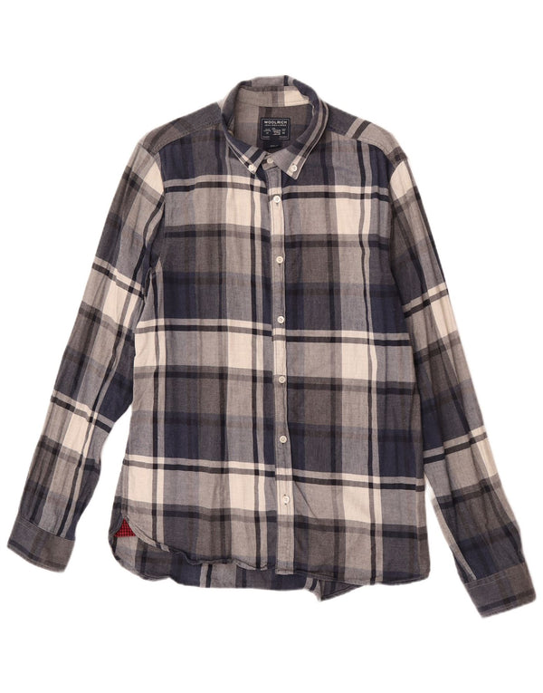 Woolrich Herre Flanelskjorte Medium Navyblå Plaid