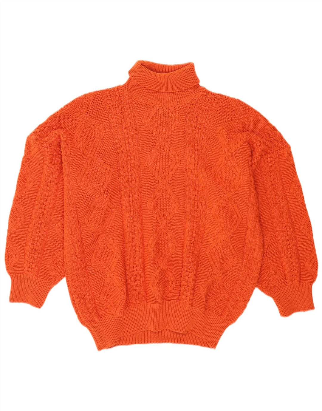 Vintage Herre rullehals sweater stor orange