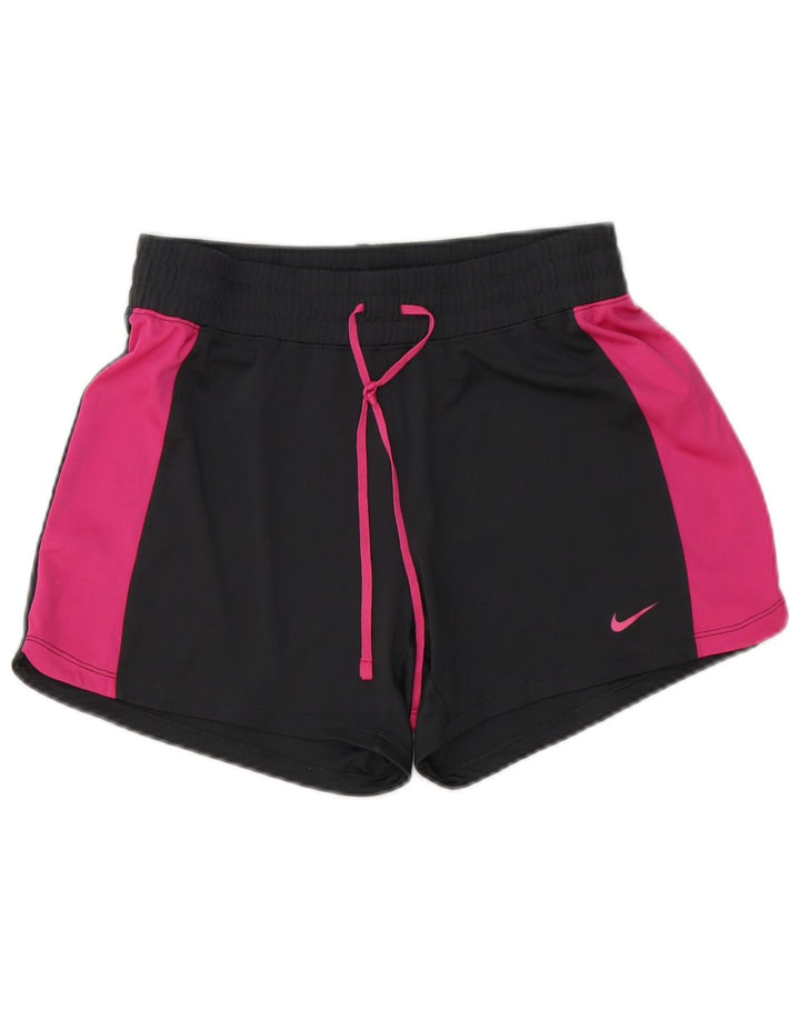 NIKE sportsshorts til kvinder UK 10 Small Black Colourblock Polyester