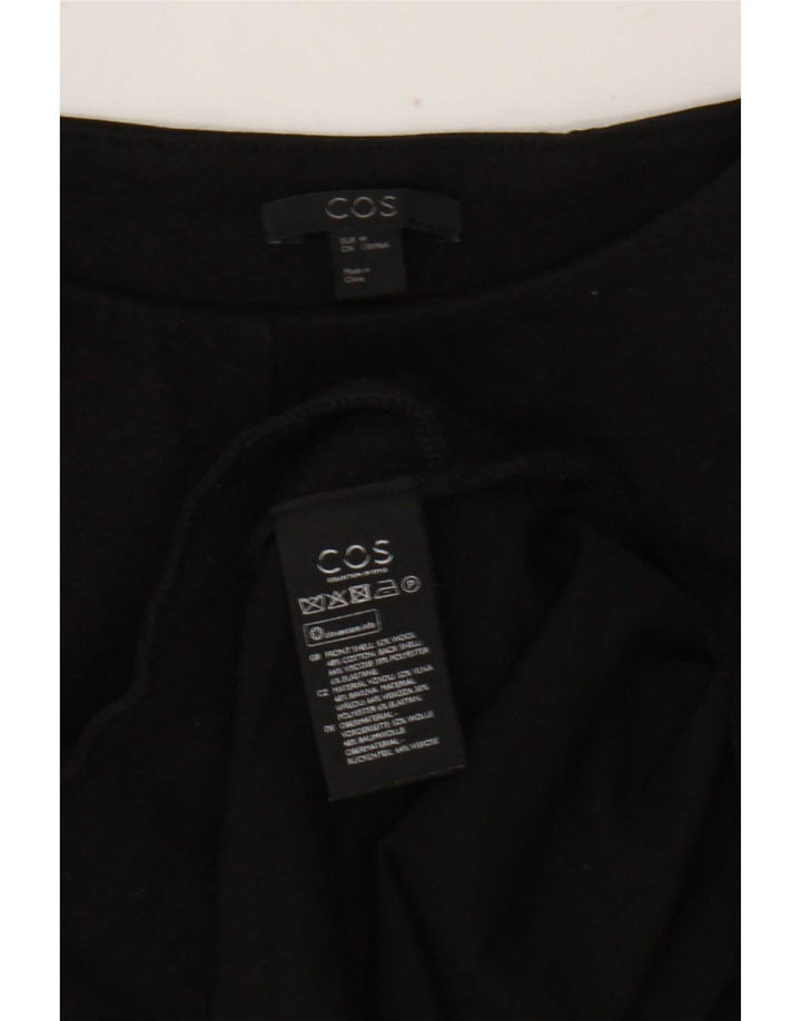 Cos Dame Ærmeløs Shift Dress UK 12 Medium Sort Uld
