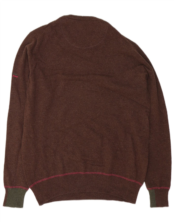 Harmont & Blaine Herre sweater med rund hals, medium brun uld