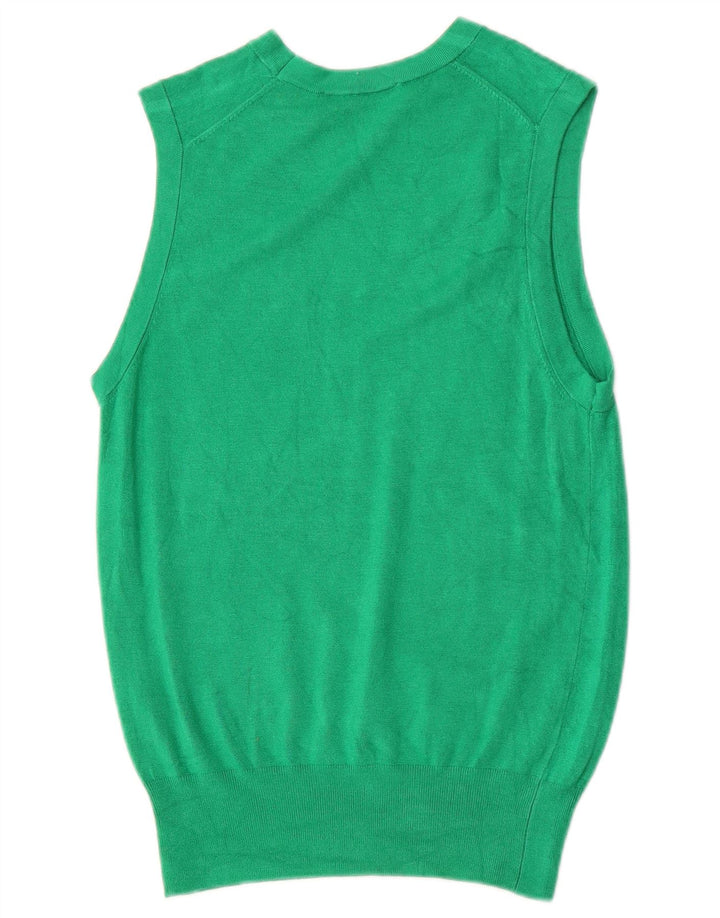 Zara Dame Vest Tank Top UK 12 Medium Green Viscose