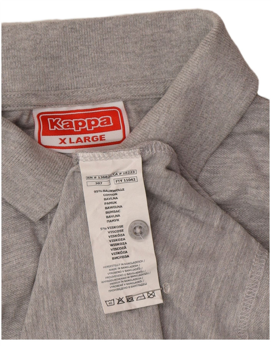 Kappa herre poloshirt XL grå bomuld