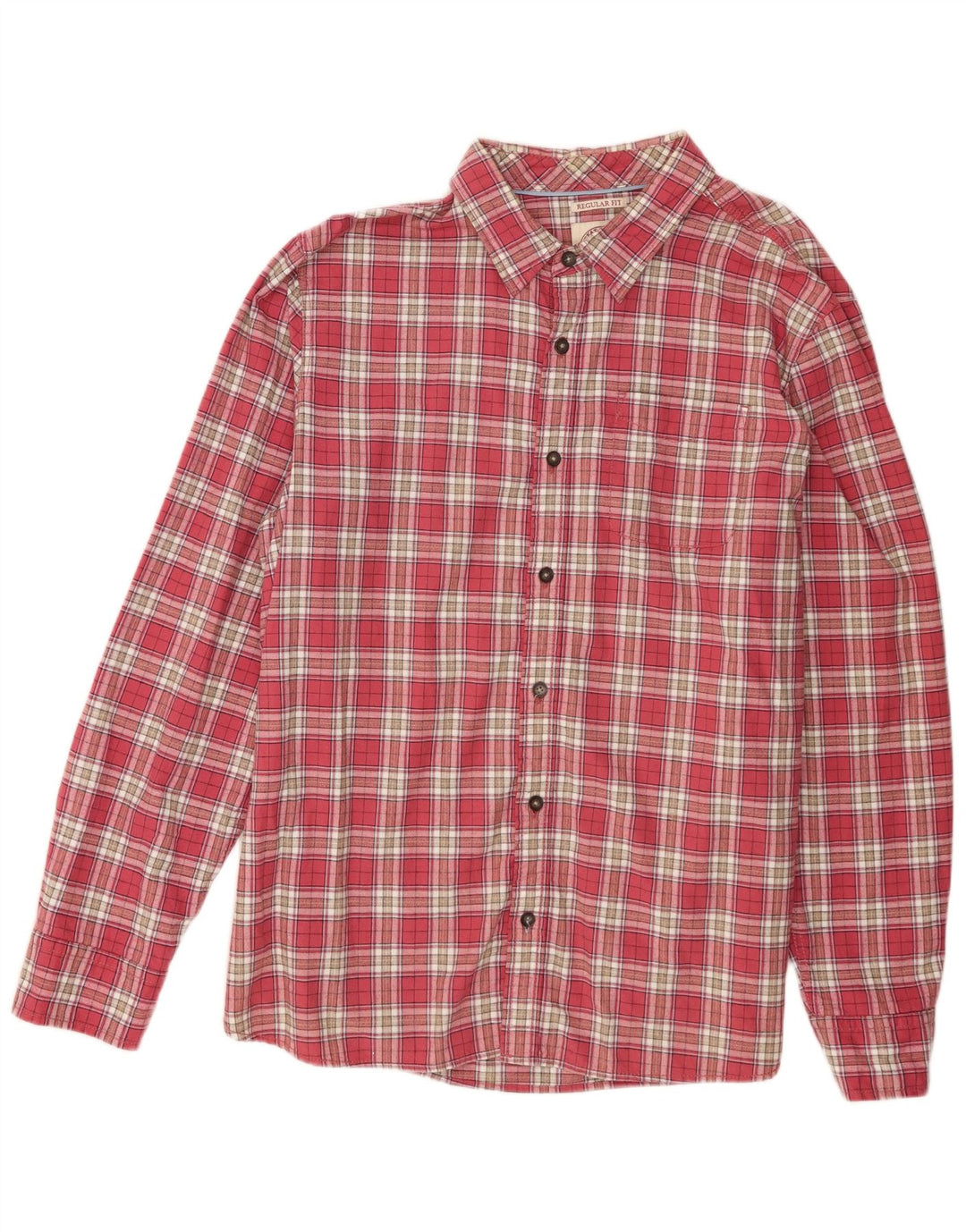 Fat Face Herre Regular Fit skjorte 2XL Pink ternet bomuld