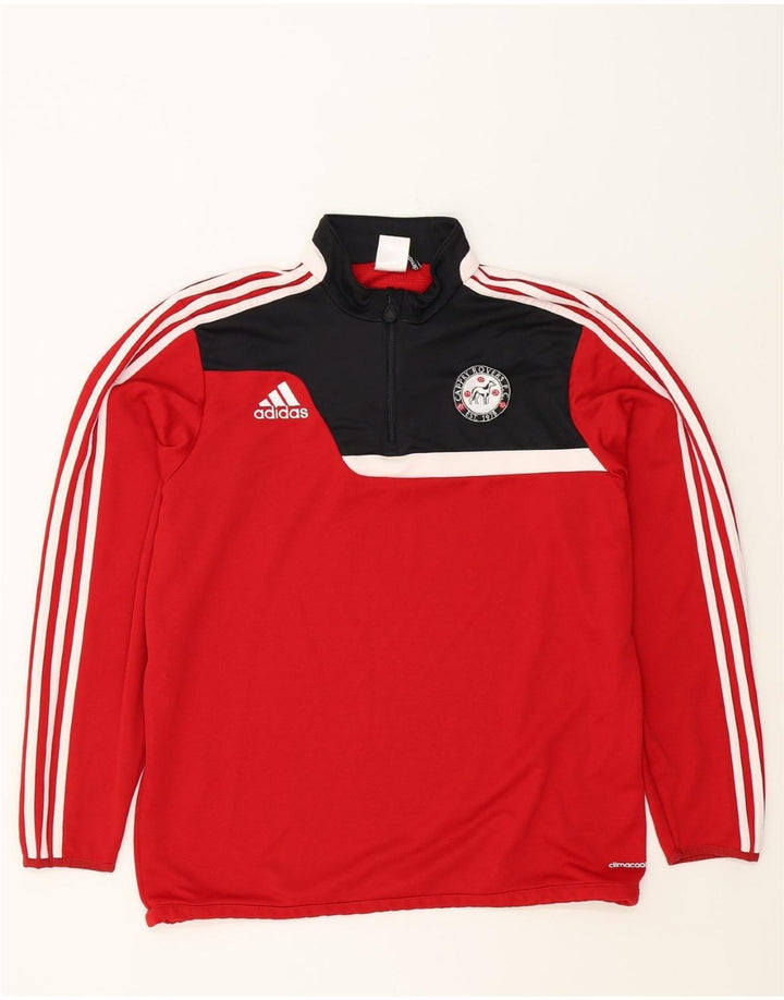 ADIDAS Mens Cappry Rovers F.C. Pullover Tracksuit Top Large Red Vintage Adidas and Second-Hand Adidas from Messina Hembry 