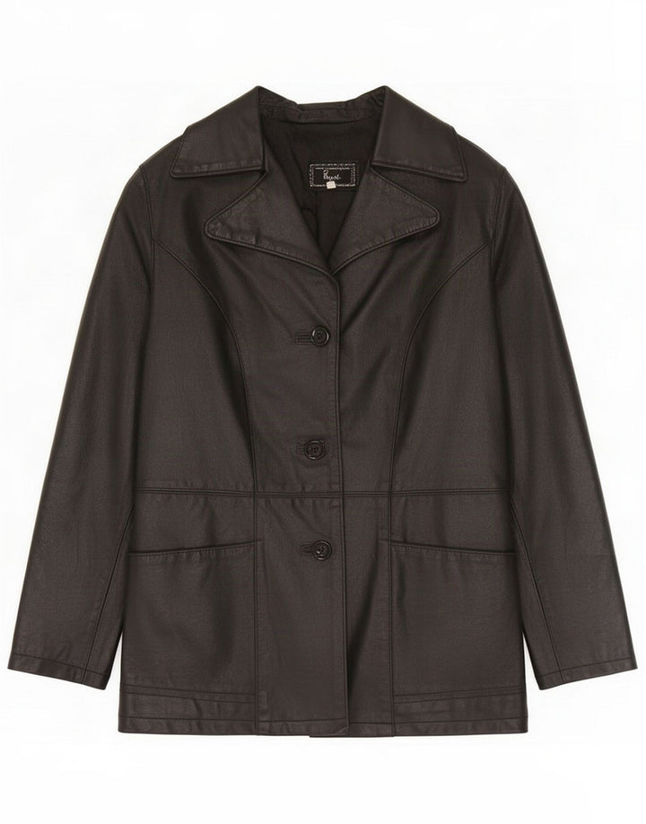 Bayside Dame Oversized Læderjakke UK 10 Small Black
