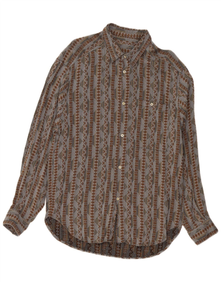 VINTAGE Herreskjorte Medium Grå Geometrisk