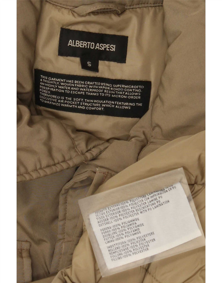 Alberto Aspesi Herre Military Polstret Jakke UK 36 Small Brown Polyester