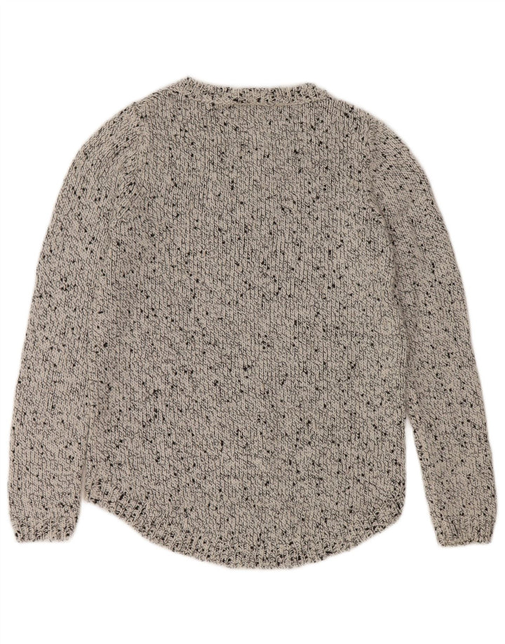 Marks & Spencer Dame Boat Neck Jumper Sweater UK 12 Medium Grey Flecked