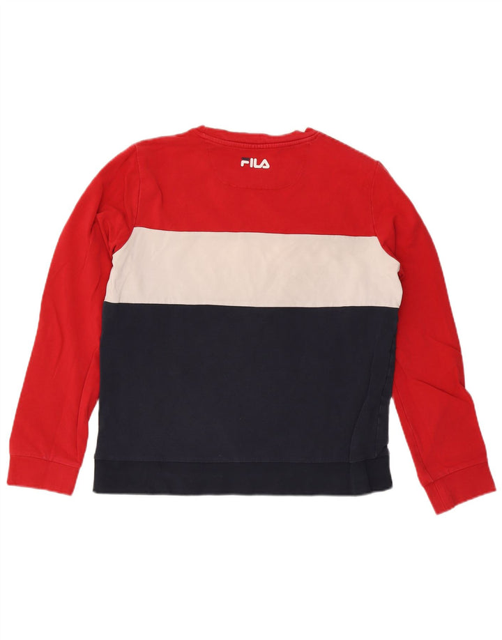 Fila Dame Grafisk Sweatshirt Jumper UK 16 Stor flerfarvet Colourblock