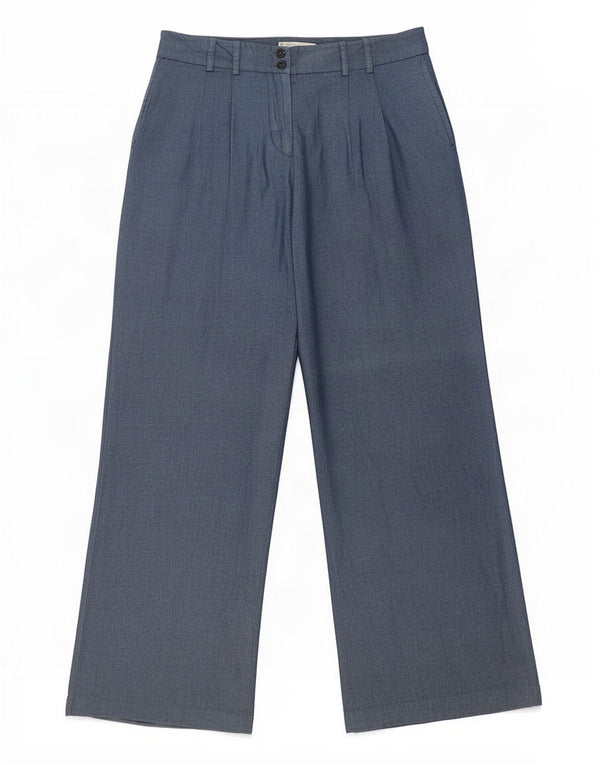 Hobbs Womens Wide Leg Casual Trousers UK 10 Small W30 L31 Blue Polyester