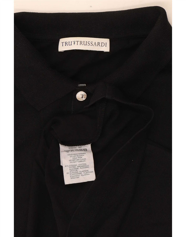 Trussardi Langærmet herre poloshirt Lille sort bomuld