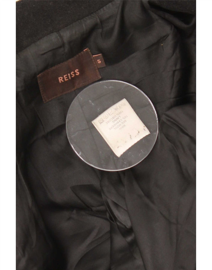 Reiss Womens Biker Jacket UK 10 Small Black Wool