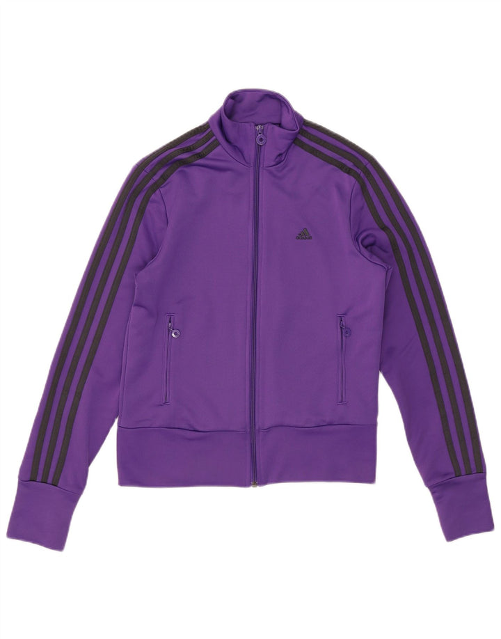 ADIDAS træningsdragt topjakke til kvinder UK 12 Medium Lilla Polyester