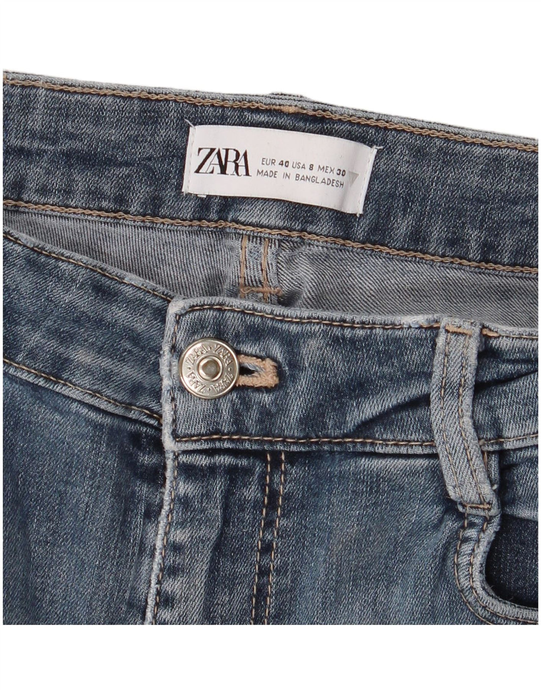 Zara Dame Slim Jeans EU 40 Medium W30 L28 Blå