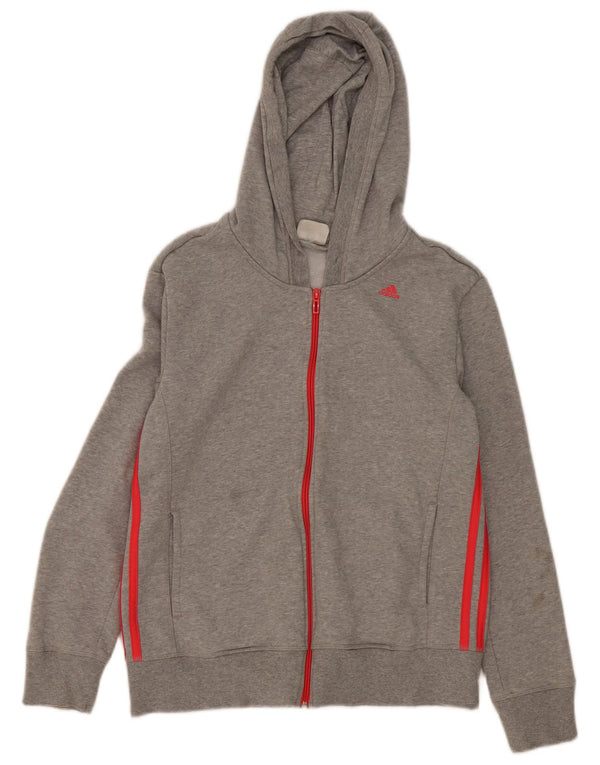 Adidas Dame Climalite Hættetrøje Sweater med lynlås UK 16/18 Stor grå Flecked