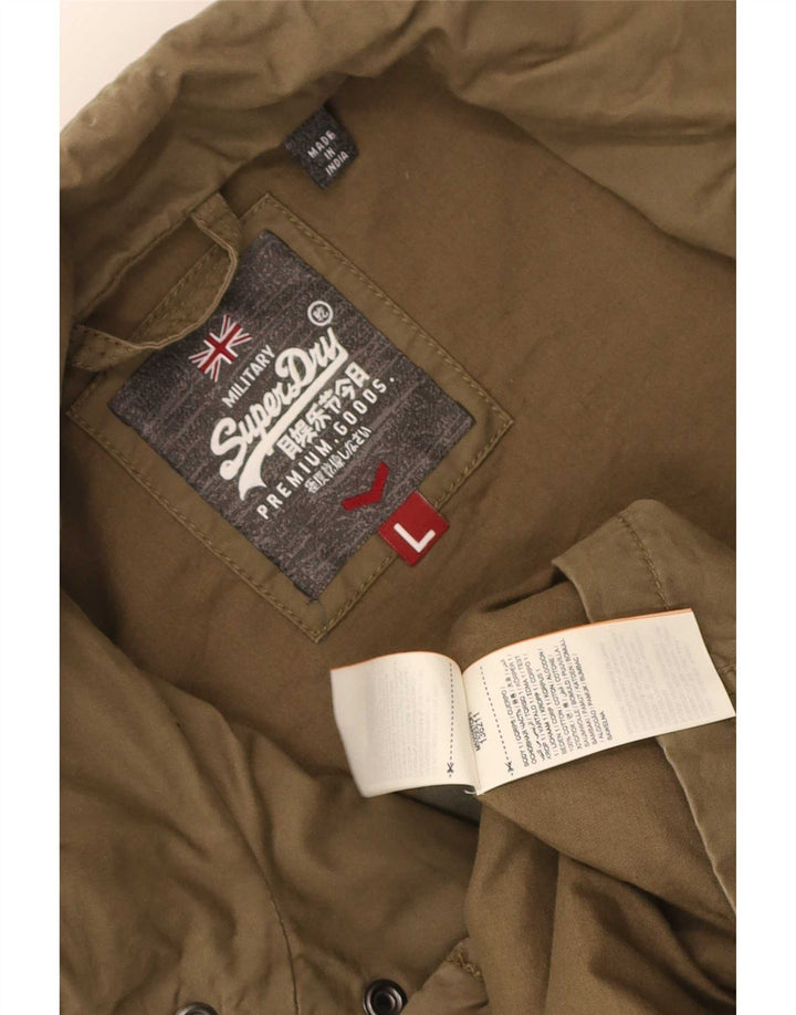 Superdry Herre Military Jacket UK 40 Stor Khaki Bomuld