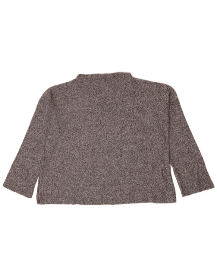 Zara Dame Oversized Top Langærmet UK 10 Små Grå Flecked