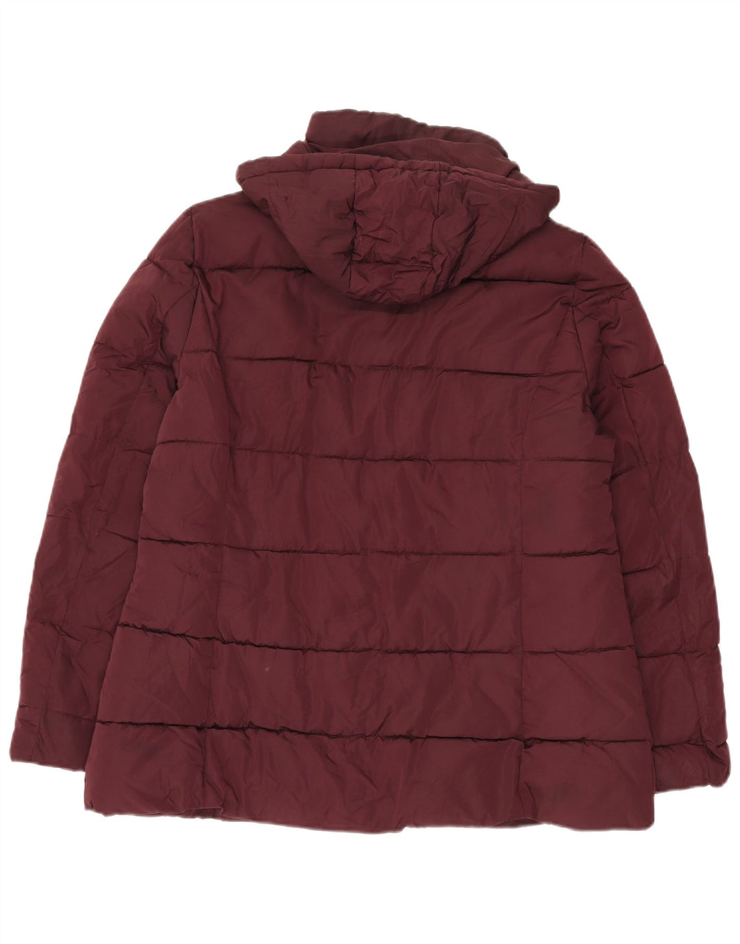 Tommy Hilfiger Dame Hætte Polstret Jakke UK 16 Large Burgundy Polyester
