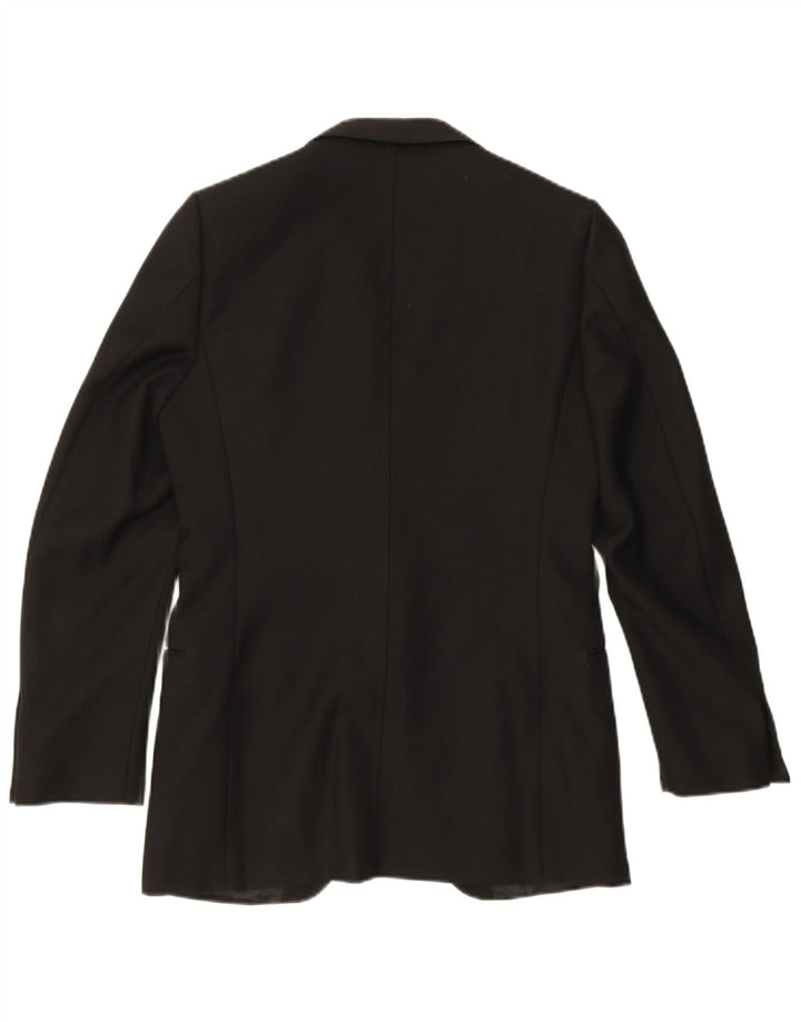 Facis Dame 1 knap 2 stykke jakkesæt IT 48 Medium W30 L29 Sort Uld