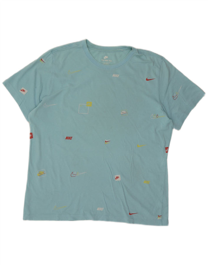 Nike grafisk T-shirt top til mænd XL blå bomuld