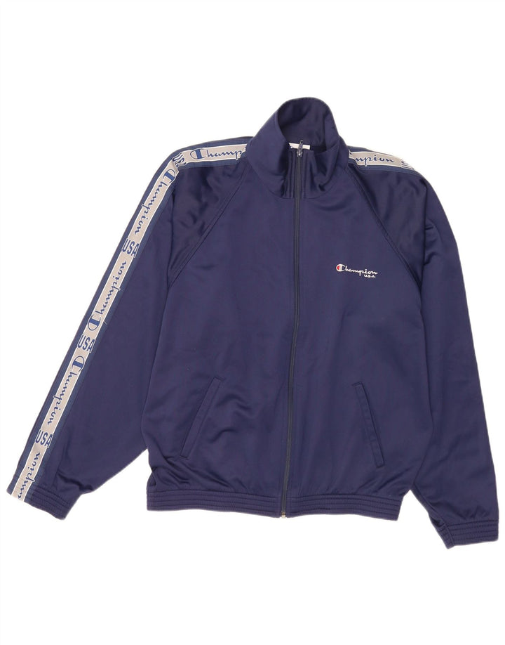 Champion Herre grafisk træningsdragt Topjakke Medium Navy Blue Colourblock