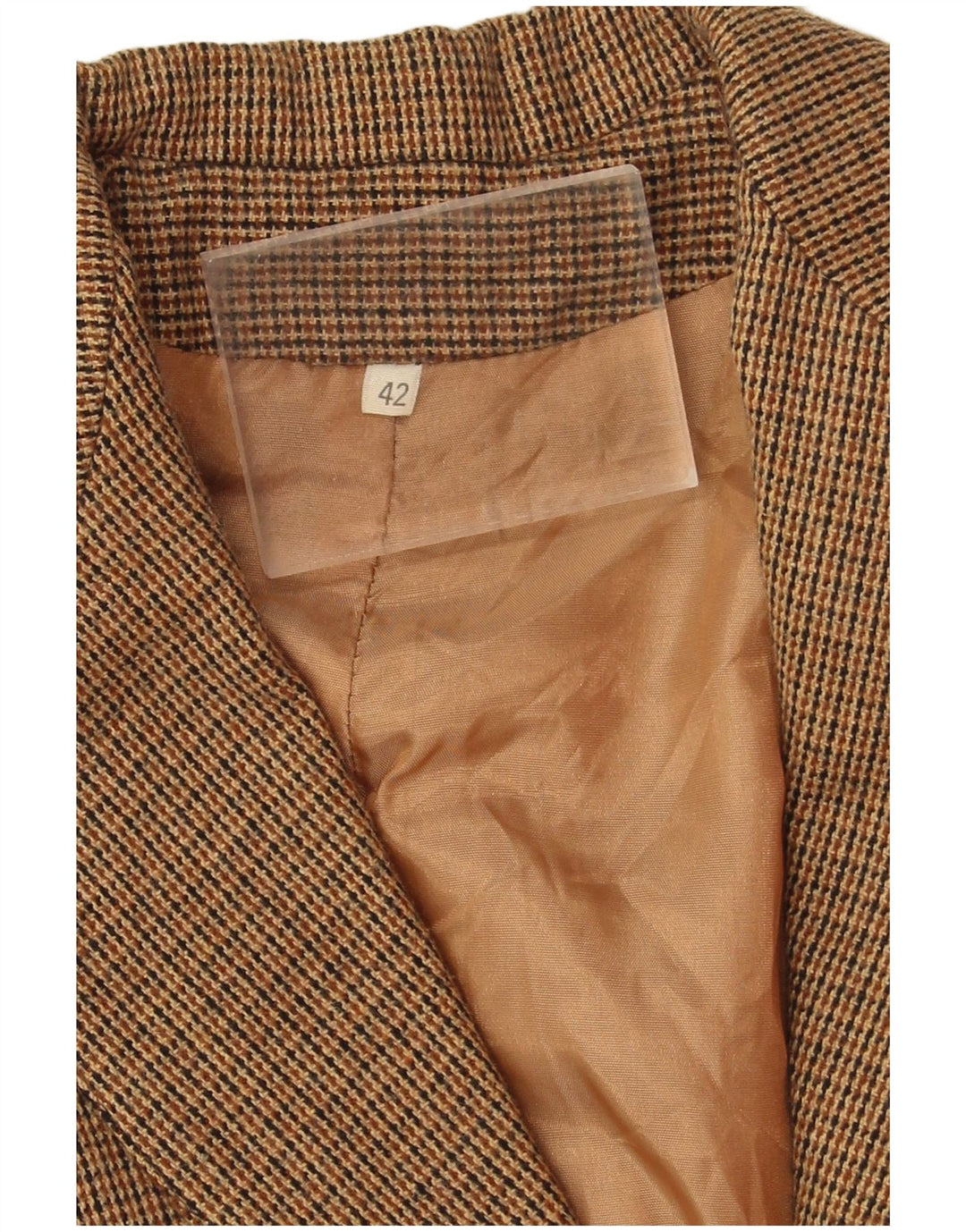 Vintage dame 2-knaps blazerjakke IT 42 Medium Brown Houndstooth
