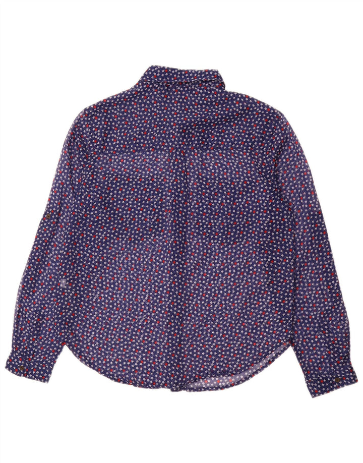 TOMMY HILFIGER Womens Oversized Shirt Blouse UK 10 Small Blue Floral