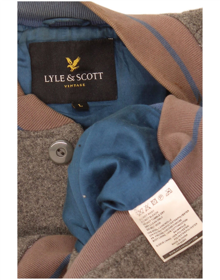 Lyle & Scott Boys Bomber Jacket 13-14 År Stor Grå Uld